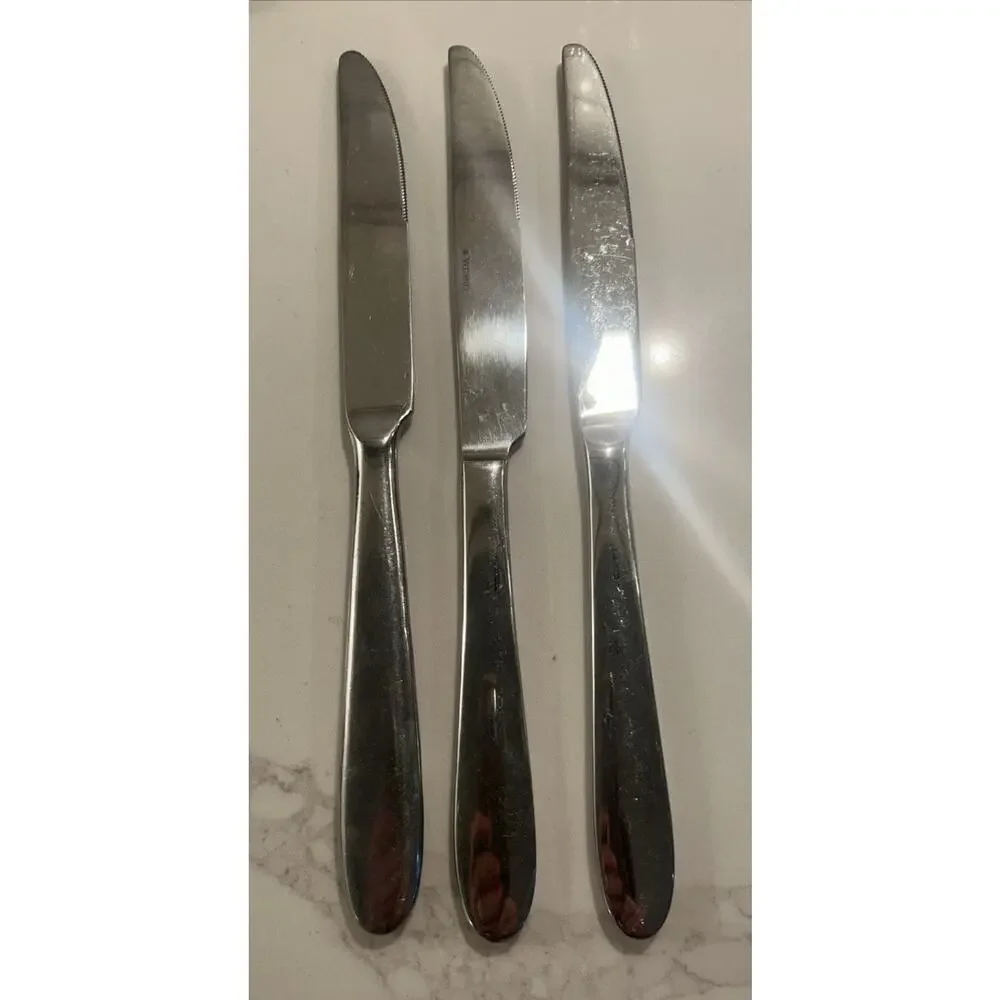 Oneida‎ Stainless Mooncrest Set Of 3 Dinner Knives 9.5” Flatware 18/10